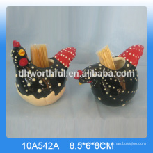 Hot sale high quality ceramic toothpick holder with cock shape